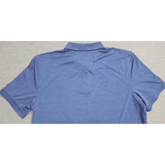 Nautica Mens XL Blue Heathered Wicking Performance Short Sleeve Polo Shirt - Picture 11 of 12